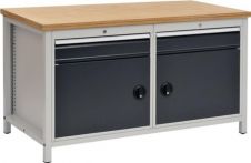 NW Werkbank grau/anthr.-grau B1500xH859xT750mm Buche Multiplex 40mm 2Schubl.2Türen (9000426065)