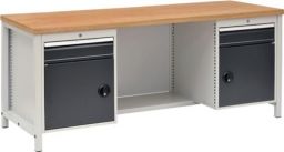 NW Werkbank grau/anthr.-grau B2000xH859xT750mm Buche Multiplex 40mm 2Schubl.2Türen (9000426073)