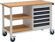 NW Werkbank B1200xT540xH859mm Buche Multiplex lichtgrau anthrazitgrau (9000426081)