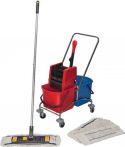 NW Reinigungswagenset Eimer 2x17l Presse/Stiel/Halter/4 Mopps STA (9000472131)