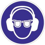 NW Schild Gehör-Augenschutz benutzen D.200mm Ku. blau/weiß praxisbewährt (9000477512)