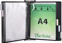 NW Wandhalter 5 Sichttafeln schwarz m.Drahtrahmen,ku.-ummantelt f.DIN A4 (9000492052)