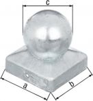 NW Pfostenkappe 70x70mm D.60mm eck.m.Kugelkopf TZN GAH (3000200140)