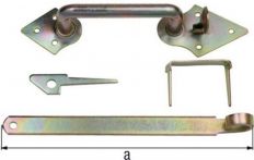 NW Klinkenset 260mm galvanisch,gelb verz.f.Flechtzaun- u.leichte Holztore GAH (3000200179)