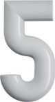 NW Hausnummer Ziffer 5 Spezial-Polyamid 99 reinweiß 165mm D.33mm HEWI (3000206570)