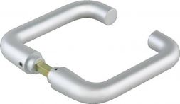 NW Glastürdrückerpaar Rundform LM silber elox.f.Drückerführung VK 8mm (3000254517)