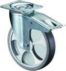 NW Lenkrolle D.80mm Trgf.100 kg m.Feststeller Ku.Platte L104xB80mm (3000275587)