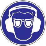 NW Schild Gehör-/Augenschutz benutzen D.200mm Kunststoff blau/weiß (3000277512)