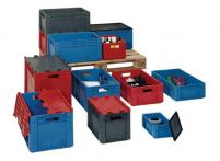 NW Transportbehälter L300xB200xH120mm rot PP Schwerlast Seitenwände geschl. (9000446000)