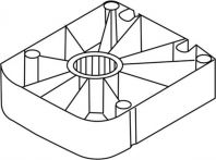 NW Gleiter f. Sockelverstellfuß Univ. Ku. schwarz Sockelhöhe 25mm Hettich (3000271155)