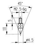 NW Messeinsatz 45Grad Kegel M2,5 STA f. Messuhren Käfer (4000851639)