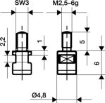 NW Messeinsatz D.4,8mm plan M2,5 HM f. Messuhren Käfer (4000851682)
