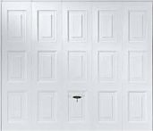 Novoferm Stahl Magnum Schwingtor Bremen rechteckige Kassette mit quadratischer Mittelzeile - Verkehrsweiß