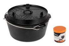 Petromax Feuertopf Dutch Oven Set FT9T planer Boden inkl. Pflegepaste