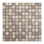 HPH Placke Mosaik TRAVERTINO 2,3x2,3 chiaro/noce 30x30x0,9 cm Art. 15597