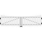 Profex PVC Vorgartenzaun Doppeltor weiß 300x80/70cm Bogen unten inkl. Zubehör