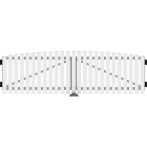 Profex PVC Vorgartenzaun Doppeltor weiß 300x80/90cm Bogen oben inkl. Zubehör