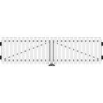 Profex PVC Vorgartenzaun Doppeltor weiß 300x80cm gerade inkl. Zubehör