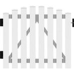 Profex PVC Vorgartenzaun Pforte weiß 100x80/90cm Bogen oben inkl. Zubehör