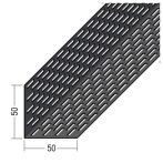 Protektor Nr.: 9046 Lüftungswinkel beidseitige Rechtecklochung Alu schwarz