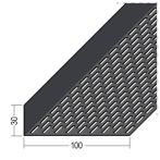 Protektor Nr.: 9333 Lüftungswinkel einseitige Rechtecklochung Alu schwarz