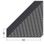 Protektor Nr.: 9335 Lüftungswinkel einseitige Rechtecklochung Alu schwarz