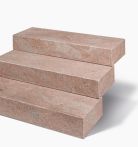 Seltra Blockstufe Mintra satiniert Rot, gewolkt, Naturstein - 15x35x100 cm