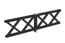 Skan Holz Brüstung Andreaskreuz Fichte, 335x84 cm - Anthrazit