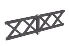 Skan Holz Brüstung Andreaskreuz Fichte, 335x84 cm - Schiefergrau