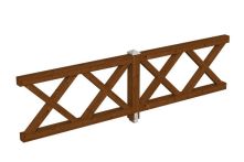 Skan Holz Brüstung Andreaskreuz Fichte, 335x84 cm - Nussbaum