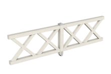 Skan Holz Brüstung Andreaskreuz Fichte, 335x84 cm - Weiß