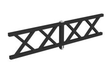 Skan Holz Brüstung Andreaskreuz Fichte, 400x84 cm - Anthrazit