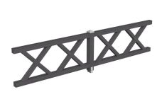 Skan Holz Brüstung Andreaskreuz Fichte, 400x84 cm - Schiefergrau