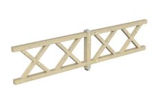 Skan Holz Brüstung Andreaskreuz Fichte, 400x84 cm - Natur