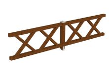 Skan Holz Brüstung Andreaskreuz Fichte, 400x84 cm - Nussbaum