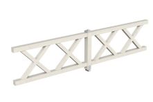 Skan Holz Brüstung Andreaskreuz Fichte, 400x84 cm - Weiß