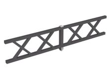 Skan Holz Brüstung Andreaskreuz Fichte, 465x84 cm - Schiefergrau