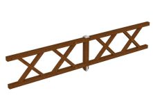 Skan Holz Brüstung Andreaskreuz Fichte, 465x84 cm - Nussbaum