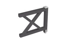 Skan Holz Brüstung Andreaskreuz Fichte, 108x84 cm - Schiefergrau