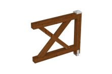 Skan Holz Brüstung Andreaskreuz Fichte, 108x84 cm - Nussbaum