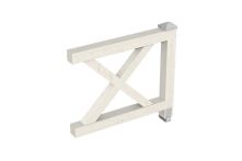 Skan Holz Brüstung Andreaskreuz Fichte, 108x84 cm - Weiß