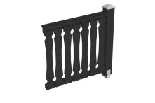 Skan Holz Brüstung Balkonschalung Fichte, 108x96 cm - Anthrazit