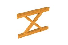 Skan Holz Brüstung Andreaskreuz Nancy 1, 120x84 cm - Eiche hell