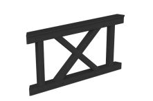 Skan Holz Brüstung Andreaskreuz Nancy 2/Versailles, 150x84 cm - Anthrazit