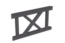 Skan Holz Brüstung Andreaskreuz Nancy 2/Versailles, 150x84 cm - Schiefergrau