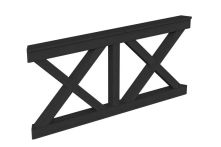 Skan Holz Brüstung Andreaskreuz Nancy 3, 180x84 cm - Anthrazit