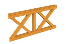 Skan Holz Brüstung Andreaskreuz Nancy 3, 180x84 cm - Eiche hell