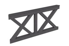 Skan Holz Brüstung Andreaskreuz Nancy 3, 180x84 cm - Schiefergrau