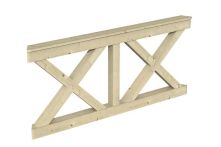 Skan Holz Brüstung Andreaskreuz Nancy 3, 180x84 cm - Natur