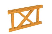 Skan Holz Brüstung Andreaskreuz Nice 2, 150x84 cm - Eiche hell